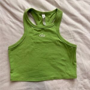 Alo Green Ribbed Crop Top